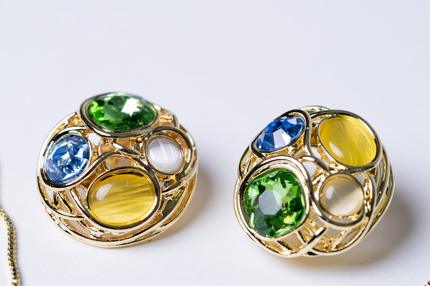 Multi-Color Australian Crystals 18KT Gold Plated Pendant