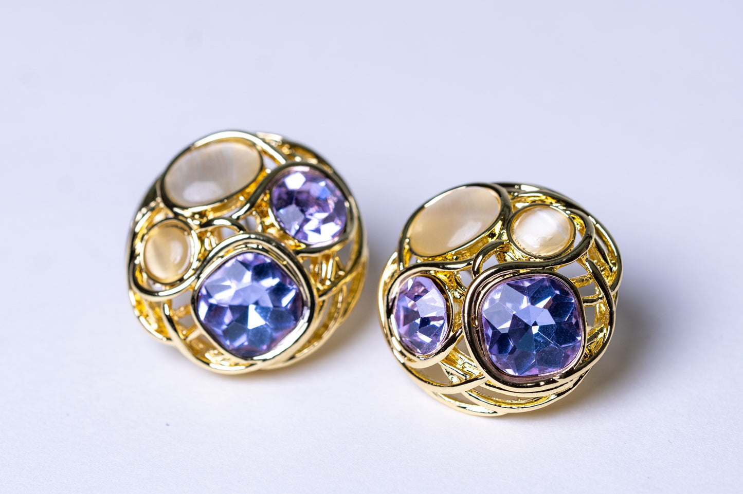 Multi-Color Australian Crystals 18KT Gold Plated Pendant