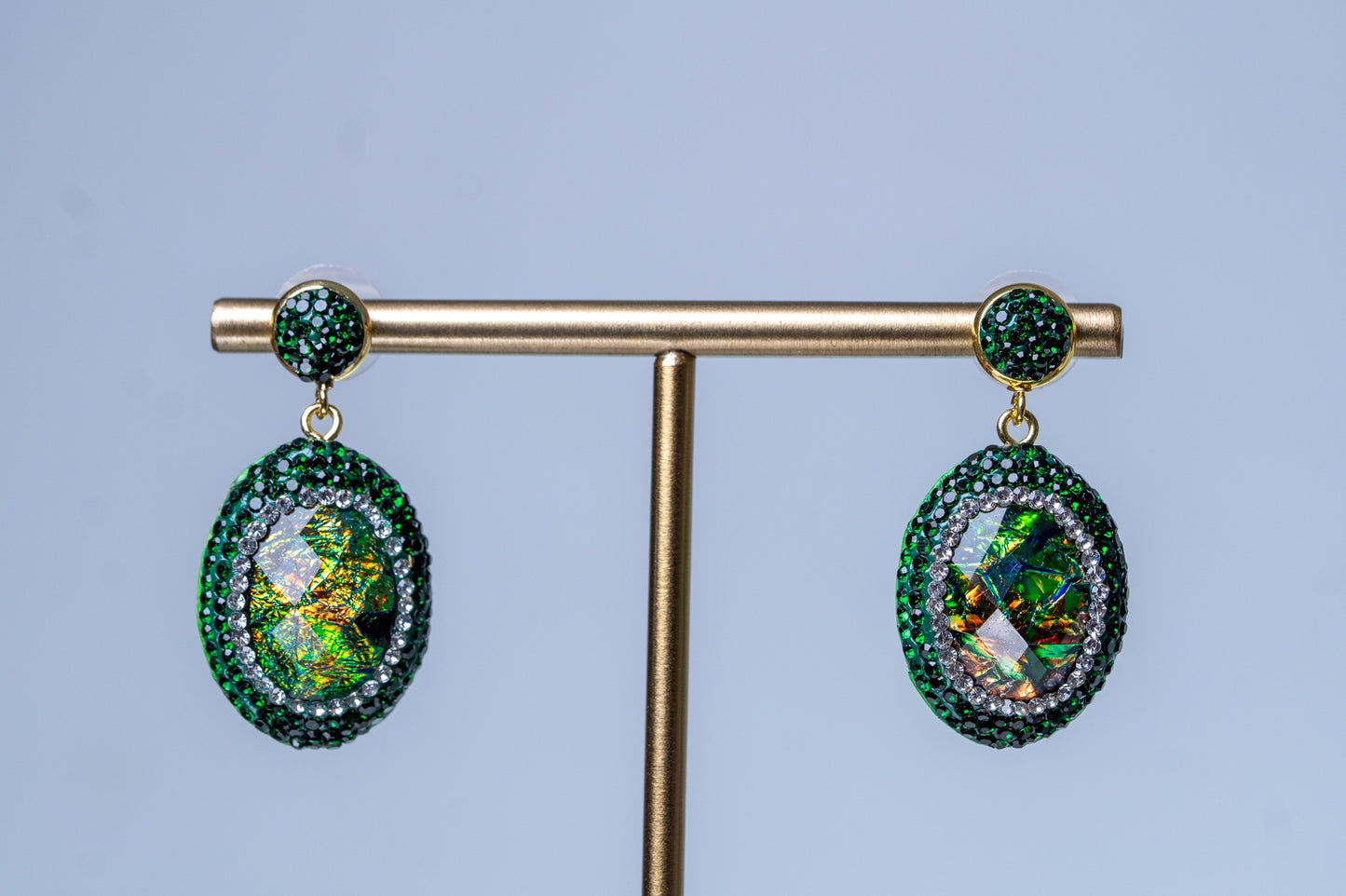 Green Opal Stone Earrings