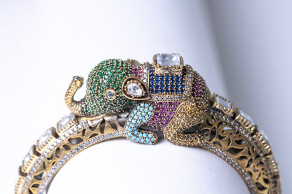 Elephant Kundan Polki Bracelet