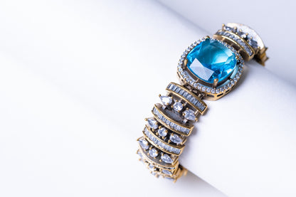 Blue Topaz & American Diamonds Zirconia Bracelet