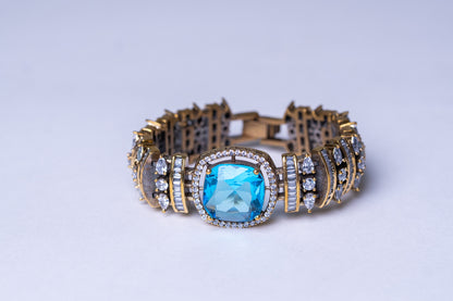Blue Topaz & American Diamonds Zirconia Bracelet