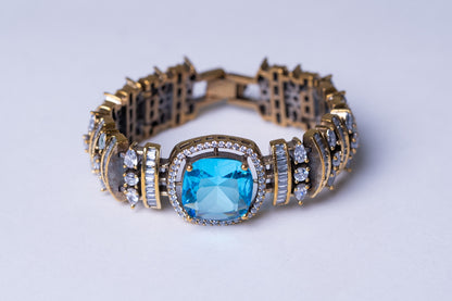 Blue Topaz & American Diamonds Zirconia Bracelet
