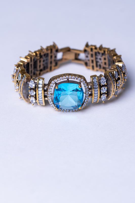 Blue Topaz & American Diamonds Zirconia Bracelet