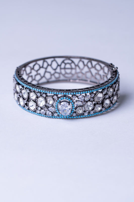 Premium Polki Kundan Moissanite Bracelet
