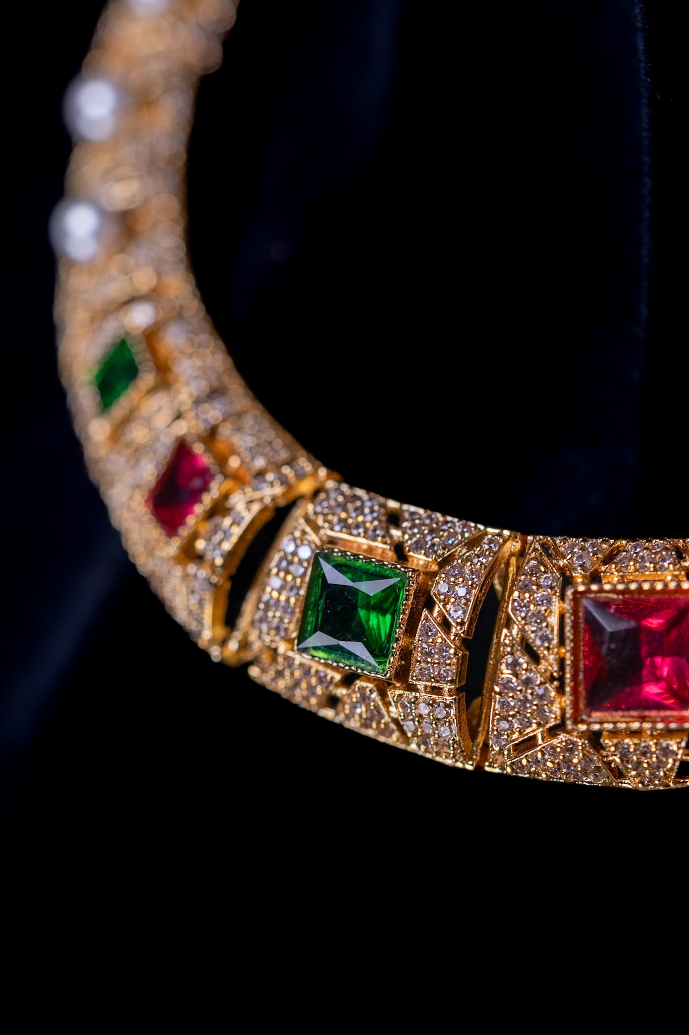 Arabian Multi Color Gold Plated Necklace with Earrings
